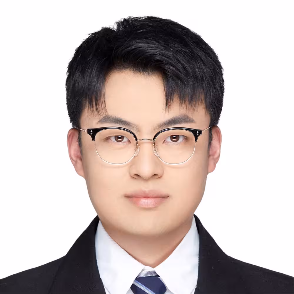 I am Yue. I am wearing a suit.
